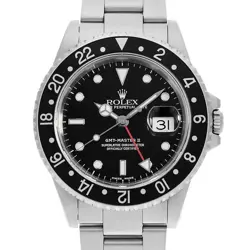 ROLEX GMT MASTER II 16710 BLACK P NUMBER SECOND HAND MENS