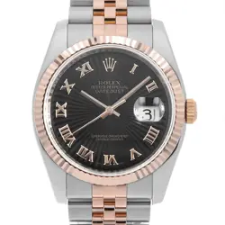 ROLEX DATEJUST 36 116231 BLACK SUNBEAM ROMA 5-ROW JUBILEE BRACELET D NUMBER ...