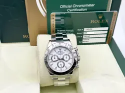 ROLEX DAYTONA 116520 WHITE DIAL STAINLESS STEEL 40MM BOX PAPER 2012