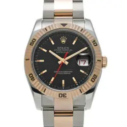 ROLEX DATEJUST TURN-O-GRAPH 116261 BLACK DIAL AUTOMATIC 36MM MEN'S WATCH