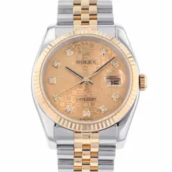 ROLEX DATEJUST 36MM STEEL 18K YELLOW GOLD CHAMPAGNE DIAL 116233G