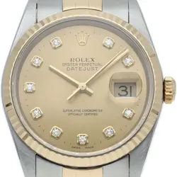 ROLEX DATEJUST MEN'S WATCH 10P DIAMOND 16233G(K) K18YG/STAINLESS STEEL MENSW...