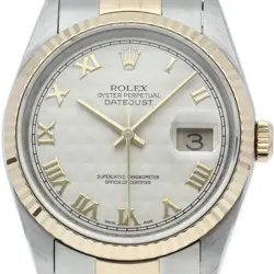 ROLEX DATEJUST MEN'S WATCH PYRAMID DIAL 16233(W) K18YG/STAINLESS STEEL MENSW...