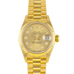 ROLEX DATEJUST 26 69178 FACTORY DIAMOND YELLOW GOLD PRESIDENT LADIES WATCH 1995