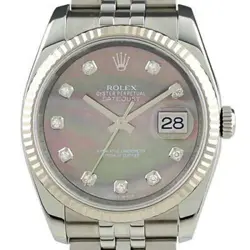 ROLEX DATEJUST 116234NG DIAMOND BLACK SHELL DIAL AUTOMATIC 36MM MEN'S WATCH