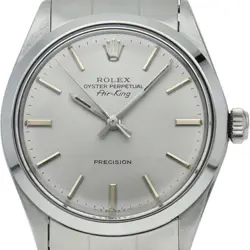 ROLEX AIR KING ANTIQUE 5500(2) STAINLESS STEEL MENSWATCH SILVER USED