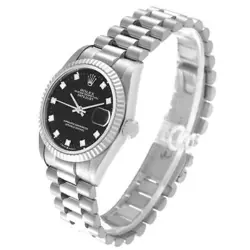 Rolex President Datejust Midsize White Gold Diamond Ladies Watch 68279