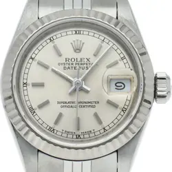 ROLEX DATEJUST LADIES WATCH 69174(R) K18WG/STAINLESS STEEL WOMENWATCH SILVER...