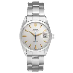 ROLEX OYSTERDATE PRECISION SILVER DIAL VINTAGE STEEL MENS WATCH 6694