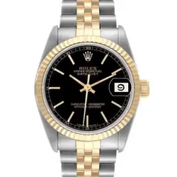 ROLEX DATEJUST MIDSIZE STEEL YELLOW GOLD LADIES WATCH 68273 BOX PAPERS