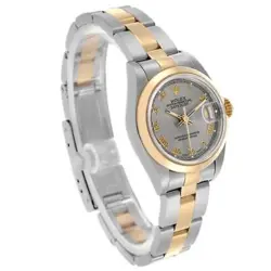 Rolex Datejust Steel Yellow Gold Roman Slate Dial Ladies Watch 69163
