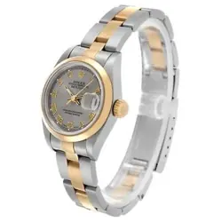 Rolex Datejust Steel Yellow Gold Roman Slate Dial Ladies Watch 69163