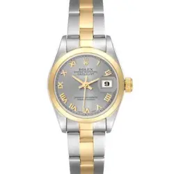 Rolex Datejust Steel Yellow Gold Roman Slate Dial Ladies Watch 69163