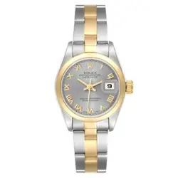 Rolex Datejust Steel Yellow Gold Roman Slate Dial Ladies Watch 69163