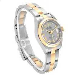 Rolex Datejust Steel Yellow Gold Roman Slate Dial Ladies Watch 69163