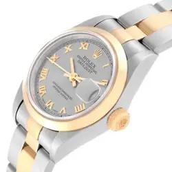 Rolex Datejust Steel Yellow Gold Roman Slate Dial Ladies Watch 69163