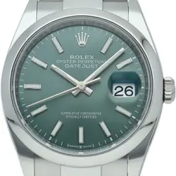 ROLEX DATEJUST 126200 MINT GREEN DIAL AUTOMATIC 36MM MEN'S WATCH