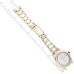 ROLEX DATEJUST 41 STEEL YELLOW GOLD SILVER DIAMOND DIAL MENS WATCH 116333