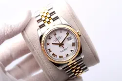 ROLEX DATEJUST 36MM WHITE DIAL  116233 BIMETAL FLUTED BEZEL JUBILEE MEN’ S WATCH