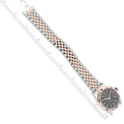 ROLEX DATEJUST TURNOGRAPH BLACK DIAL STEEL ROSE GOLD MENS WATCH 116261