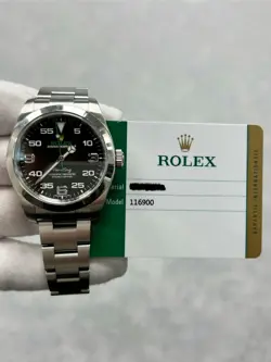 ROLEX AIR-KING 116900 WITH CARD 40MM BLACK DIAL STAINLESS STEEL OYSTER BRACELET