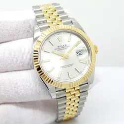 ROLEX 126333 DATEJUST 41 18K/SS WITH SILVER STICK DIAL ON JUBILEE