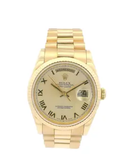 ROLEX DAY-DATE PRESIDENT 118238 SILVER ROMAN NUMERAL DIAL WATCH