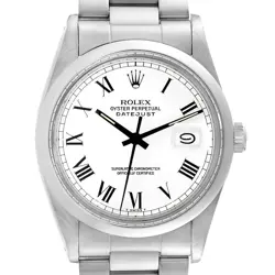 Rolex Datejust 36 White Buckley Dial Steel Vintage Mens Watch 16000