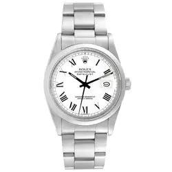 Rolex Datejust 36 White Buckley Dial Steel Vintage Mens Watch 16000