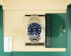 2024 ROLEX OYSTER PERPETUAL 124300 BLUE DIAL SS OYSTER WITH PAPERS 41MM