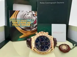 ROLEX COSMOGRAPH DAYTONA 18K YELLOW GOLD BLUE RACING ARABIC NUMERAL DIAL 116518