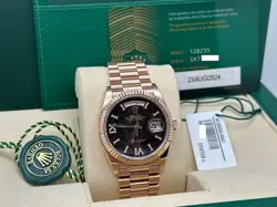 2024 ROLEX DAY DATE PRESIDENT 128235 EISENKIESEL DIAMOND 18K ROSE GOLD BOX PAPER