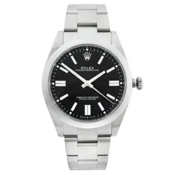 ROLEX OYSTER PERPETUAL 36MM STEEL BLACK DIAL AUTOMATIC MENS WATCH 126000