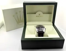 ROLEX MILGAUSS BLACK STAINLESS STEEL RUBBER BAND WATCH