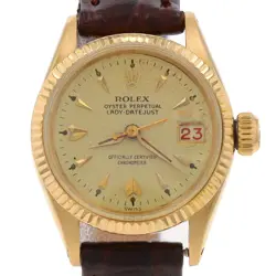 ROLEX 1958 LADY-DATEJUST WATCH 6517 - YELLOW GOLD 18K AUTOMATIC ONE YEAR