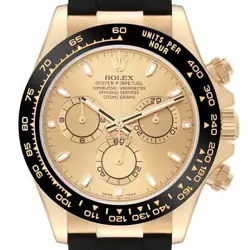 ROLEX DAYTONA COSMOGRAPH YELLOW GOLD CERAMIC BEZEL MENS WATCH 116518