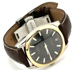 ROLEX CELLINI DANAOS 38MM 18K WHITE & ROSE GOLD BLACK DIAL MEN'S WATCH 4243