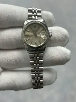 ROLEX DATEJUST 69174 18K WHITE GOLD STEEL 26MM SILVER DIAL JUBILEE BRACELET