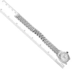 ROLEX DATEJUST STEEL WHITE GOLD SILVER DIAMOND DIAL LADIES WATCH 179174