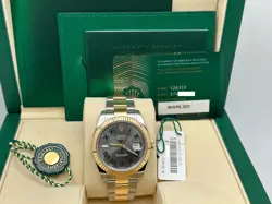 ROLEX DATEJUST 41 126333 WIMBLEDON 18K YELLOW GOLD STAINLESS BOX PAPER 2023