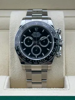 ROLEX DAYTONA, BLACK DIAL, 40MM, 126500LN, 2024 BOX AND PAPERS