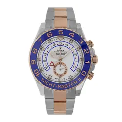 ROLEX YACHT-MASTER II WATCH 44MM WHITE INDEX HOUR MARKERS DIAL ROSE GOLD