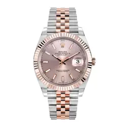 ROLEX DATEJUST 41 WATCH 41MM ROSE INDEX HOUR MARKERS DIAL ROSE GOLD