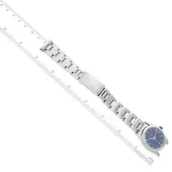 ROLEX OYSTER PERPETUAL MIDSIZE 31MM STEEL BLUE DIAL LADIES WATCH 77080
