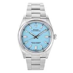 Rolex Oyster Perpetual Watch 31MM Turquoise Index Hour Markers Dial Stainless...
