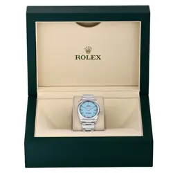 Rolex Oyster Perpetual Watch 31MM Turquoise Index Hour Markers Dial Stainless...