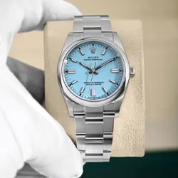 Rolex Oyster Perpetual Watch 31MM Turquoise Index Hour Markers Dial Stainless...