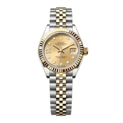 ROLEX DATEJUST 28 WATCH 28MM CHAMPAGNE DIAMOND INDEX DIAL YELLOW GOLD