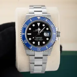 Rolex Submariner Watch 41MM Black Index Hour Markers Dial White Gold