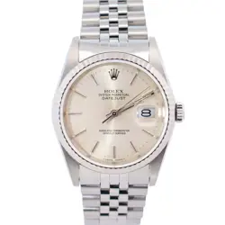 ROLEX DATEJUST 36MM SILVER DIAL WATCH 16234